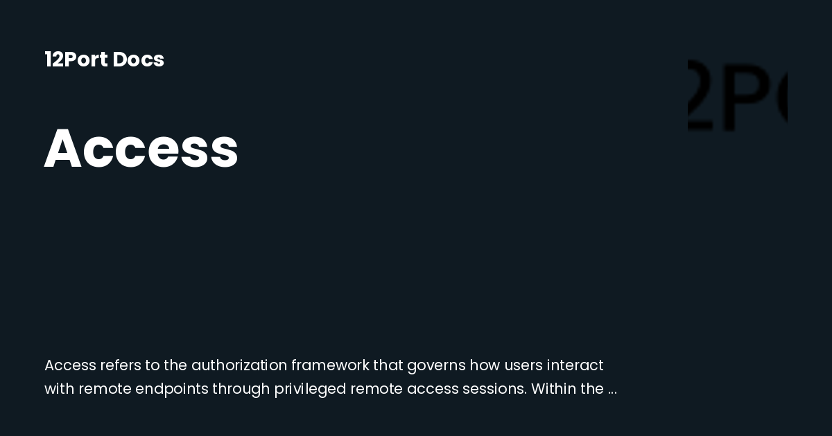 Access | 12Port Docs