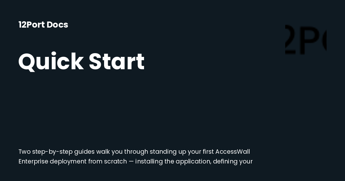 Quick Start | 12Port Docs
