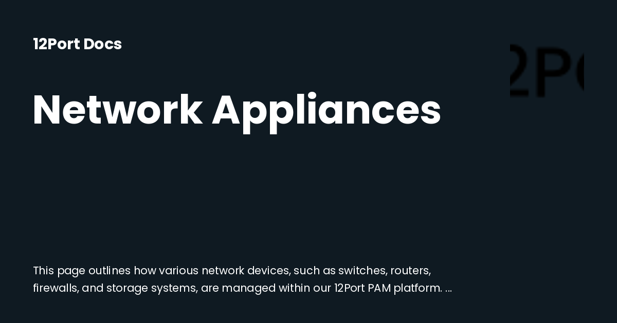 Network Appliances | 12Port Docs