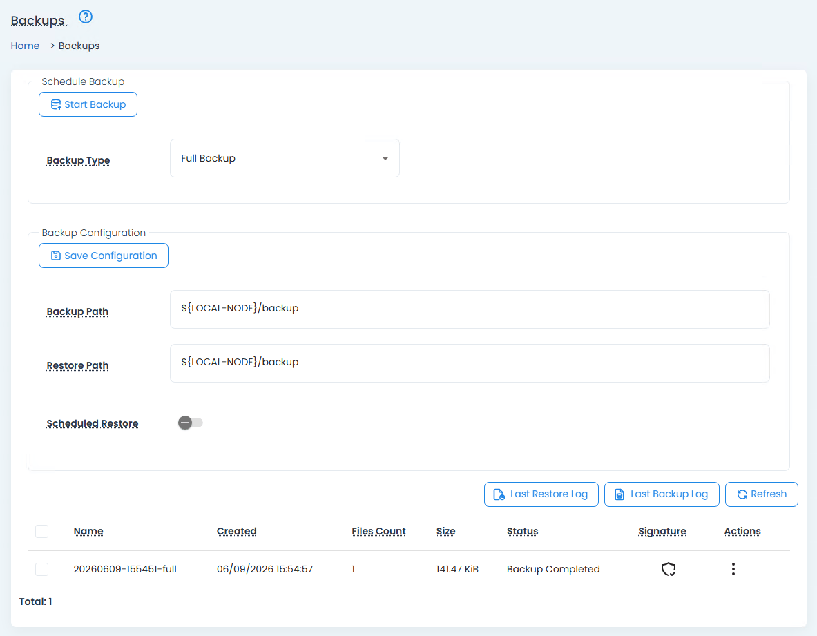 Tenant Backup