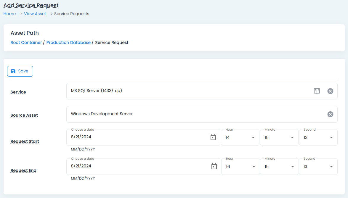 Add Service Request