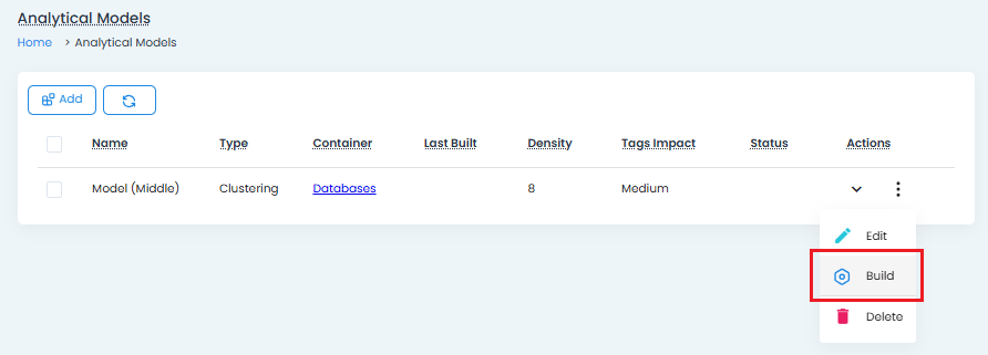 Analytical Models Build Option