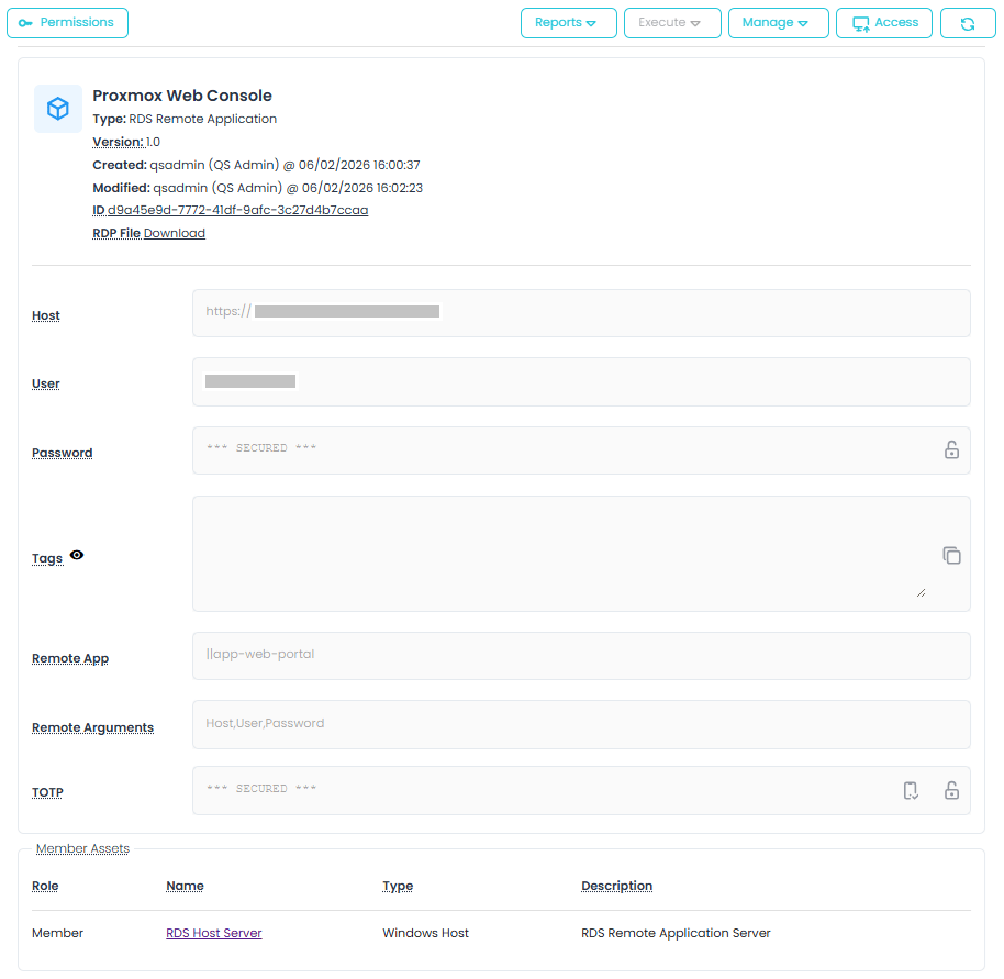 Universal Web Portal - Asset View