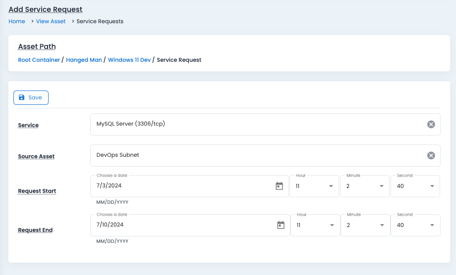 Add or Edit Service Request