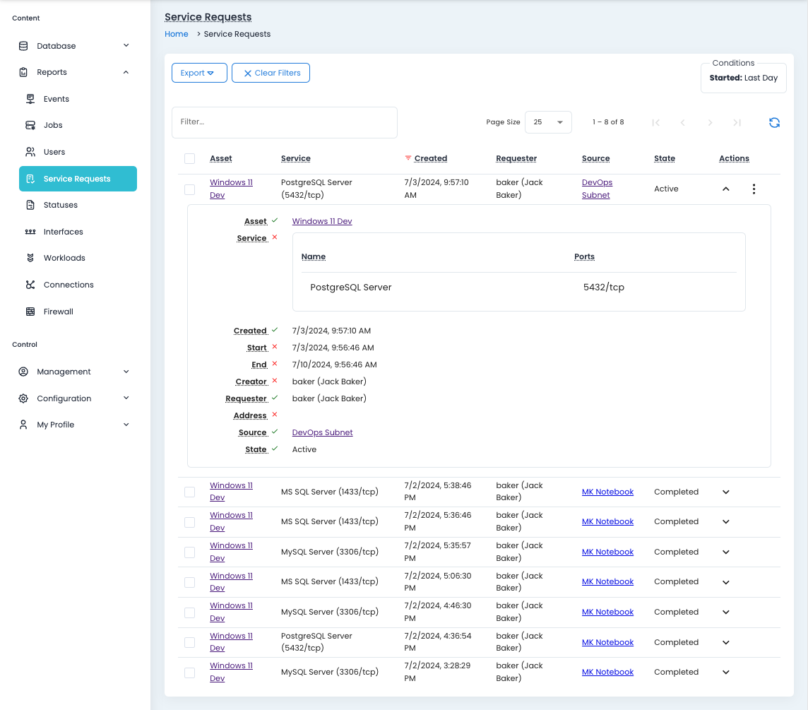 Track Service Request