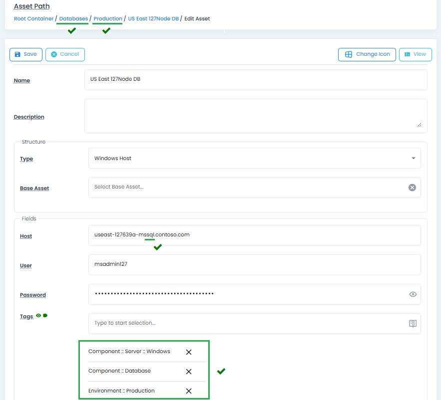 SQL Production Tagging Rule Asset