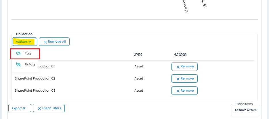 Collection Tag Action