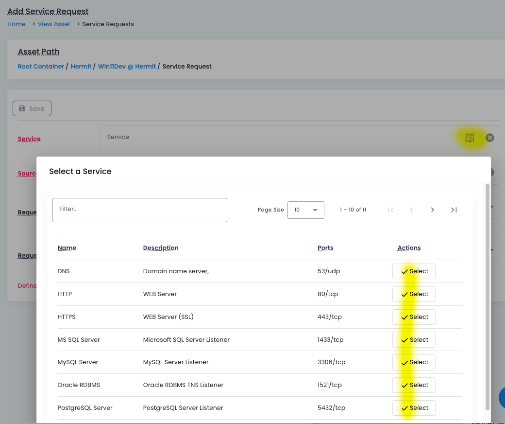 Service Selector