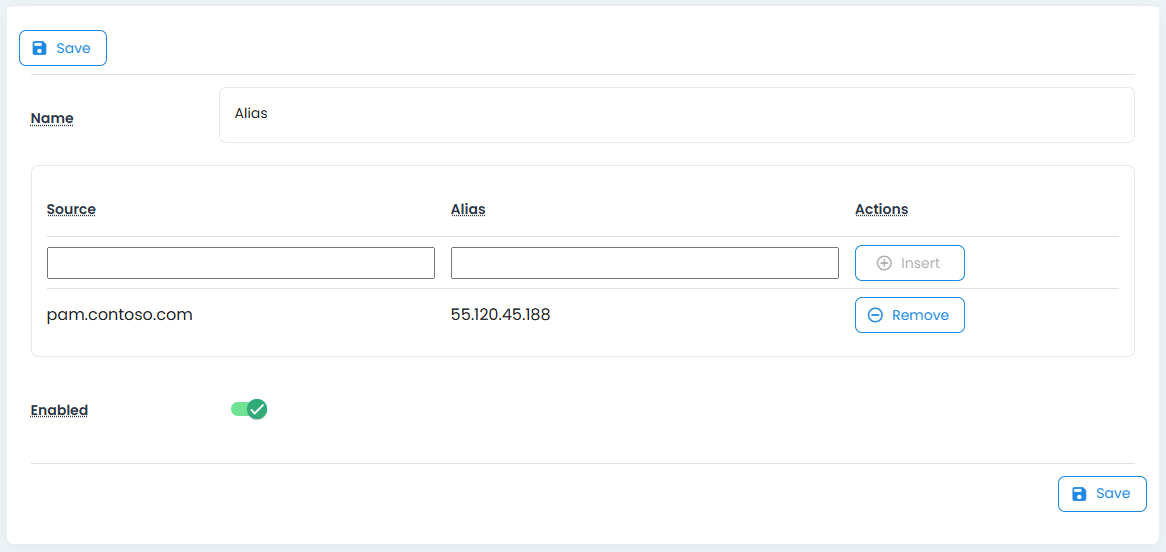 Alias Example Configuration