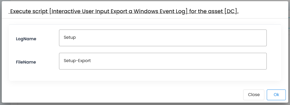 User Input Interactive Prompt Example Scenario